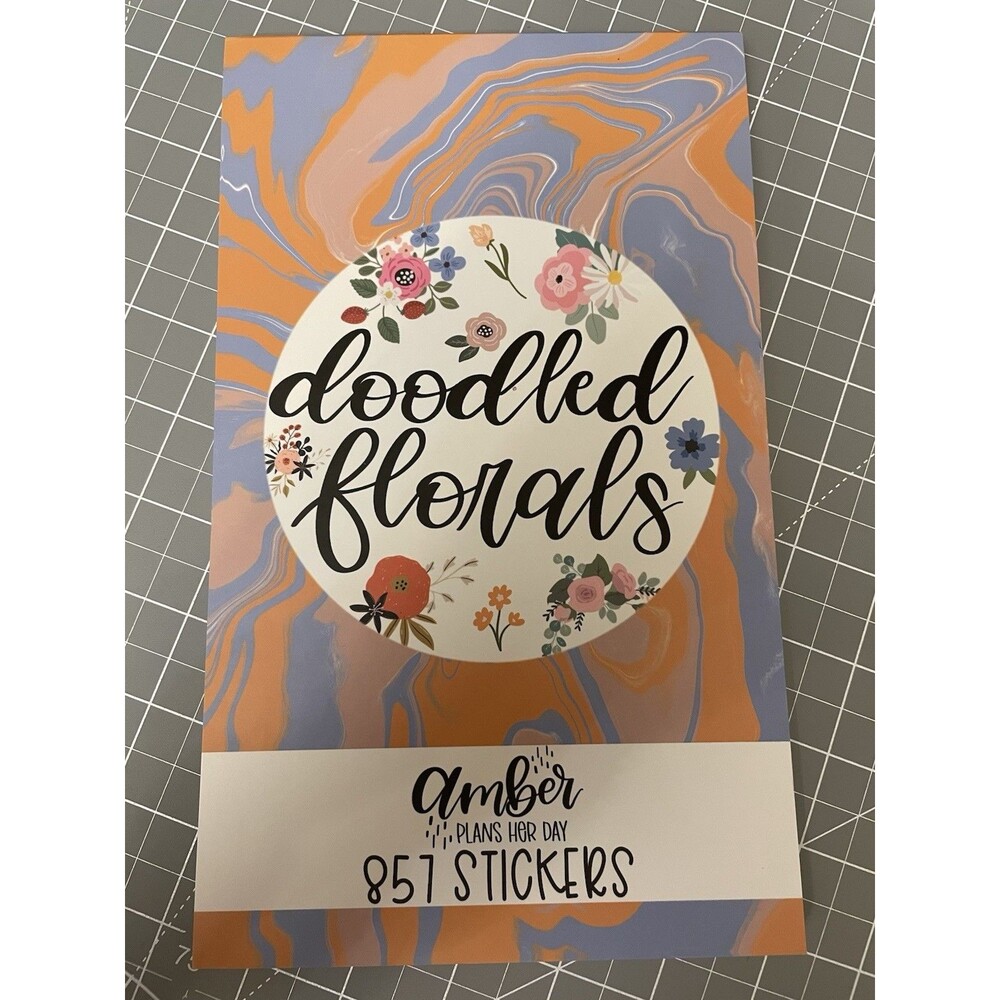 Amber Plans Her Day Doodled Florals Sticker Book 857 Planner Stickers 30 Pgs